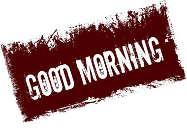 Günaydın kırmızı retro sıkıntılı arka plan üzerinde.