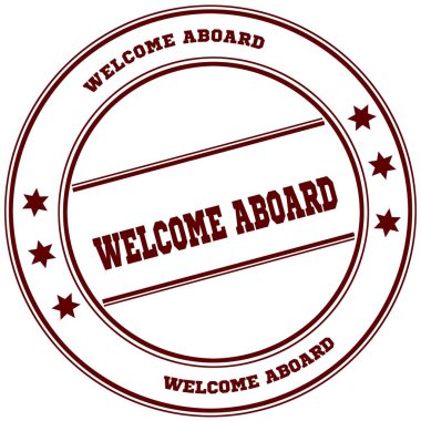 Gemiye hoş geldiniz basit kırmızı pul