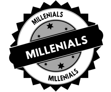 Millenials metin ile siyah yuvarlak damga.