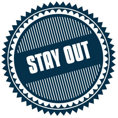 Kal dışarı mavi yuvarlak etiket.