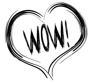 Wow metinle kabataslak siyah kalp.