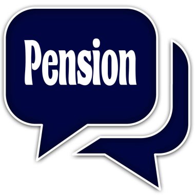 Mavi diyalog kabarcıklar emeklilik. Beyaz arka plan üzerinde izole.