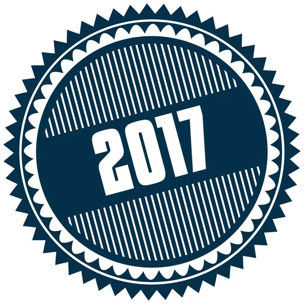 Yuvarlak 2017 mavi etiket.