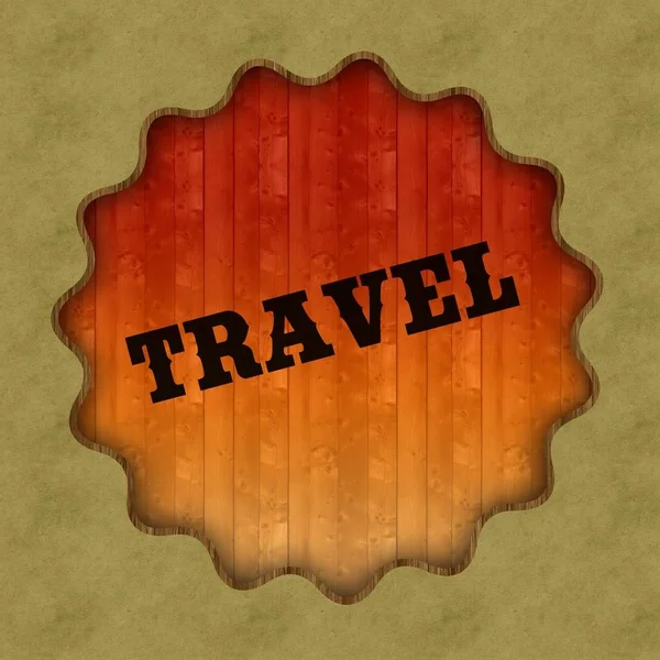 Retro TRAVEL text on wood panel background. — Stock Photo, Image