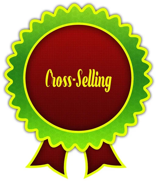 Křížový prodej na červené a zelené dutinku odznak. — Stock fotografie