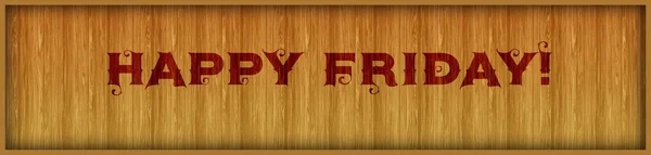 Vintage font text HAPPY FRIDAY   on square wood panel background — Stock Photo, Image