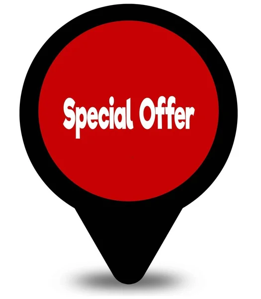 SPECIAL OFFER on red location pointer illustration — Stock Photo, Image