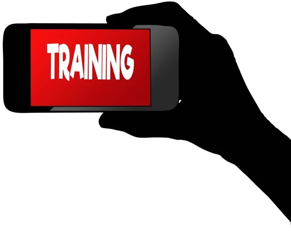 TRAINING on red smartphone screen. — Stock Photo, Image