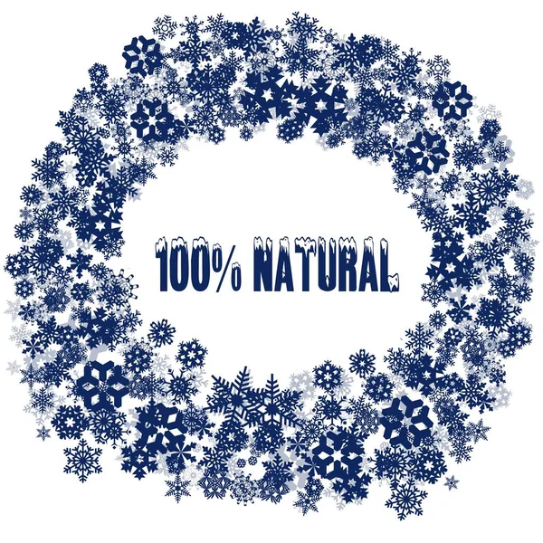 Milou 100 Pour cent texte naturel dans le cadre de flocon de neige . — Photo