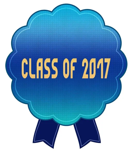 Μπλε Class του 2017 κορδέλα σήμα. — Φωτογραφία Αρχείου