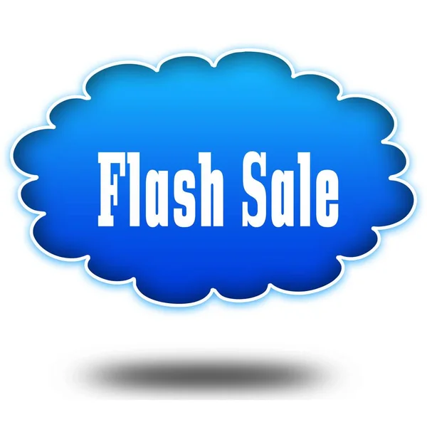 Flash försäljning textmeddelande på svävande blå moln. — Stockfoto