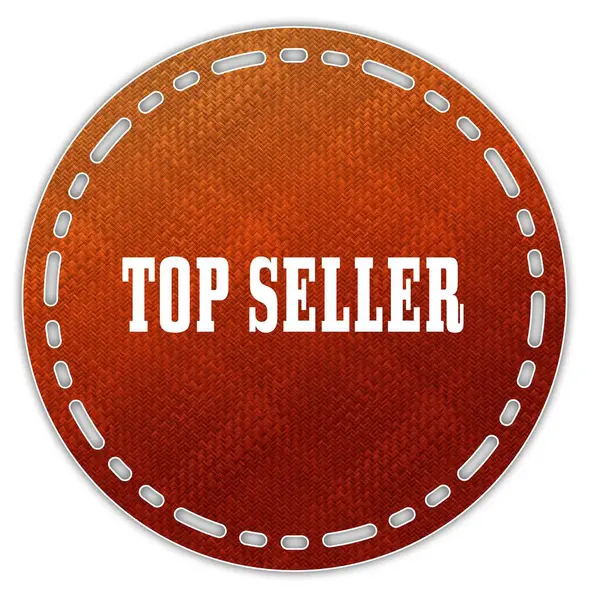 Distintivo arancio rotondato con messaggio TOP SELLER . — Foto Stock