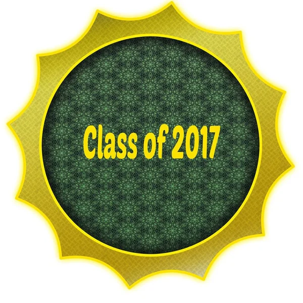 Золотой значок с текстом CLASS of 2017 . — стоковое фото