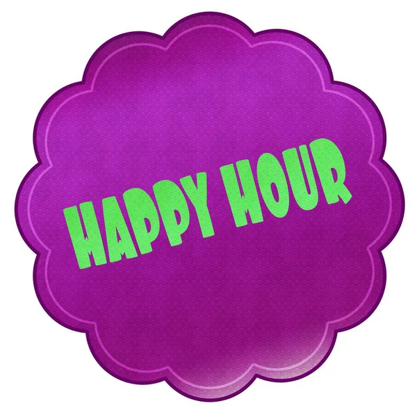 HAPPY HOUR no adesivo magenta . — Fotografia de Stock