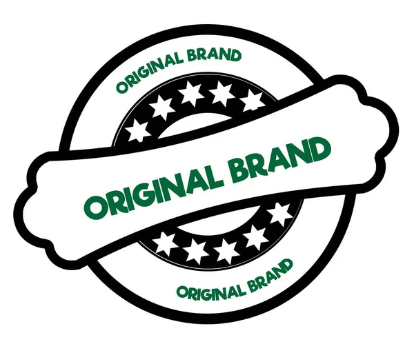 Black and green ORIGINAL BRAND stamp. — Stock Photo, Image