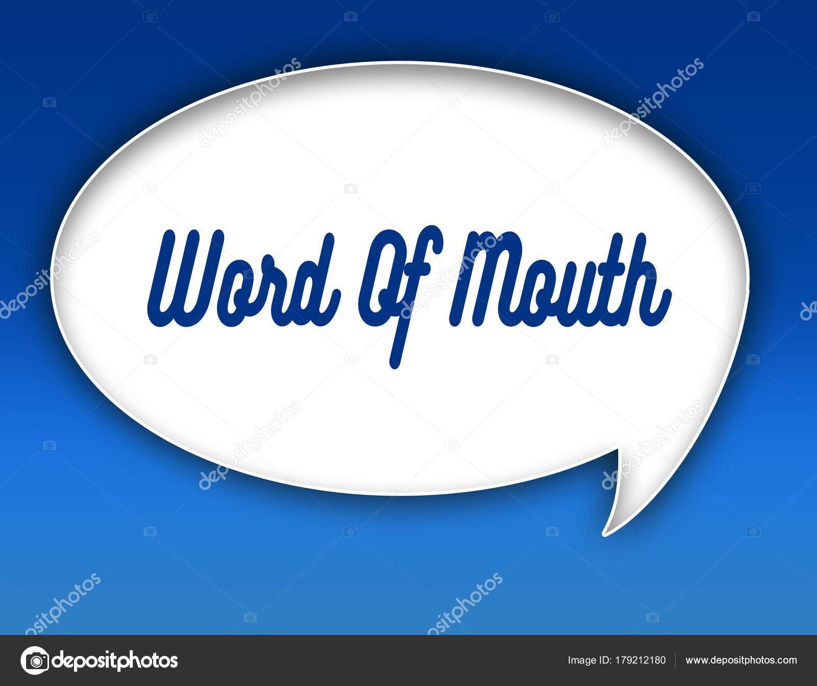 Word Of Mouth Text On Dialogue Balloon Illustration Blue Background Stock Photo C Ionutparvu 179212180