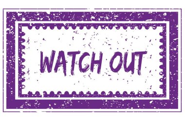 Watch Out macenta grunge kare çerçeve damgası