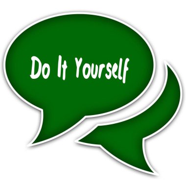 Yeşil konuşma balonları Do It Yourself kısa mesaj ile.
