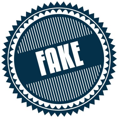 Yuvarlak sahte mavi etiket.