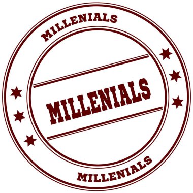 Millenials basit kırmızı pul