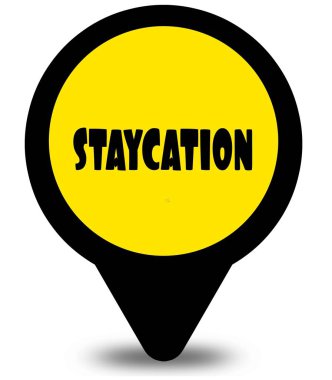 Sarı konum işaretçisini tasarım ev tatili kısa mesaj ile