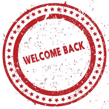 Kırmızı hoş geldiniz geri sıkıntılı lastik damgası doku ile