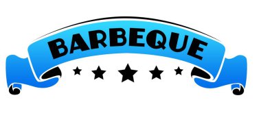 Barbekü metin ile mavi bant.