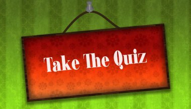 Turuncu kurulu asılı üzerinde metin Quiz alabilir. Yeşil çizgili wallpa