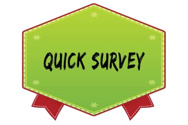 Yeşil kart kırmızı kurdele ile üzerinde hızlı anket