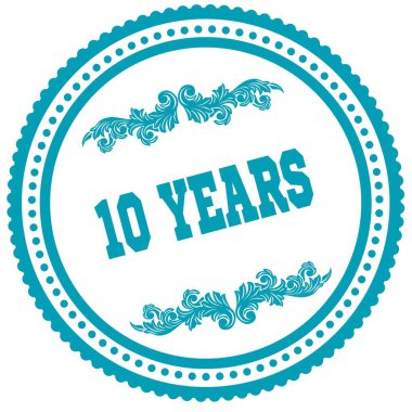 10 yıl mavi yuvarlak damga.