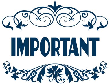 Önemli mavi metin çerçeveleri.