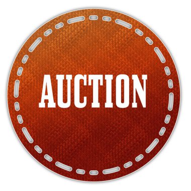 Yuvarlak turuncu desen rozeti ile ihale haber.