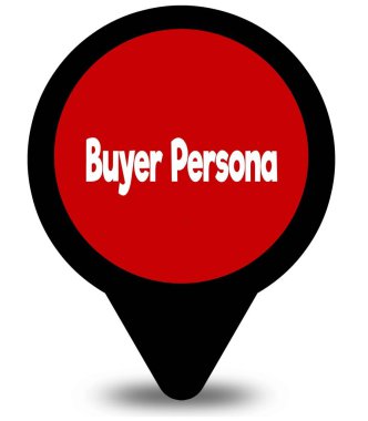 Alıcı Persona üzerinde kırmızı konum işaretçisini illüstrasyon