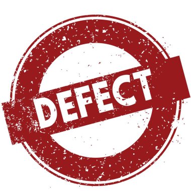 Beyaz zemin üzerine kırmızı kusur lastik damgası illüstrasyon