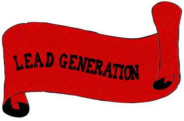 Kurşun Üretimi metin ile kırmızı kaydırma kağıt.