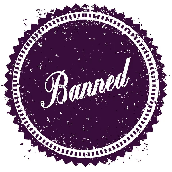 Purple BANNED distressed stamp — Stock Photo, Image