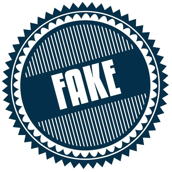 Yuvarlak sahte mavi etiket.