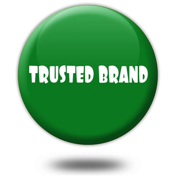 TRUSTED BRAND on green 3D button . — стоковое фото