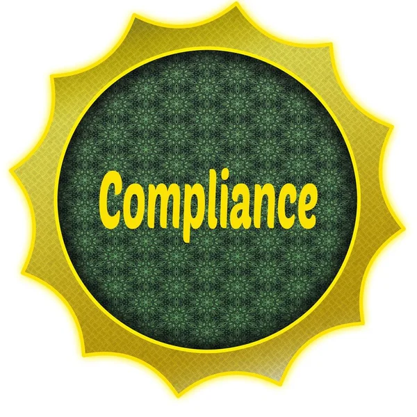 Emblema dourado com texto COMPLIANCE . — Fotografia de Stock