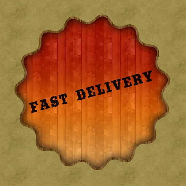 Текст Retro FAST DELIVERY на фоне деревянных панелей . — стоковое фото