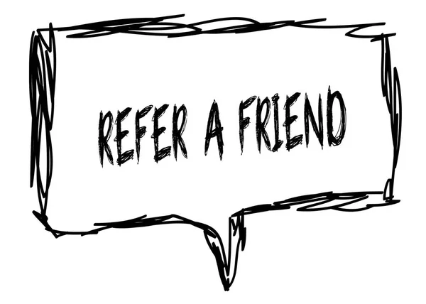 Refer A Friend na znak naszkicowane ołówkiem. — Zdjęcie stockowe