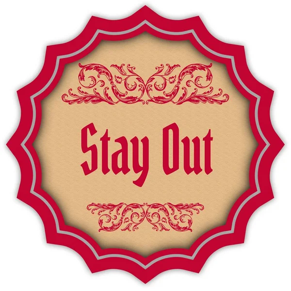 Emblema de magenta retro STAY OUT . — Fotografia de Stock