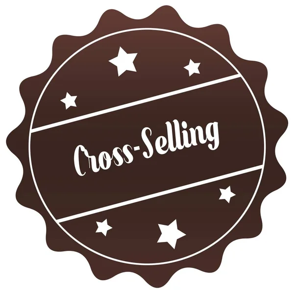 Brown CROSS SELLING stamp on white background.