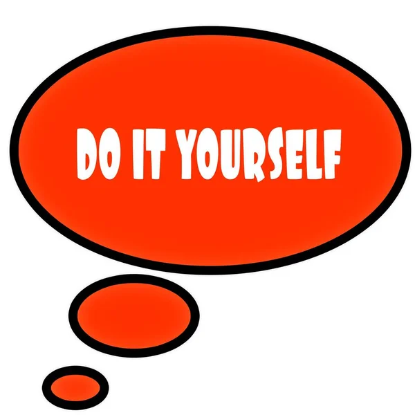 Orange thought bubble with DO IT YOURSELF text message. — Stock Photo, Image