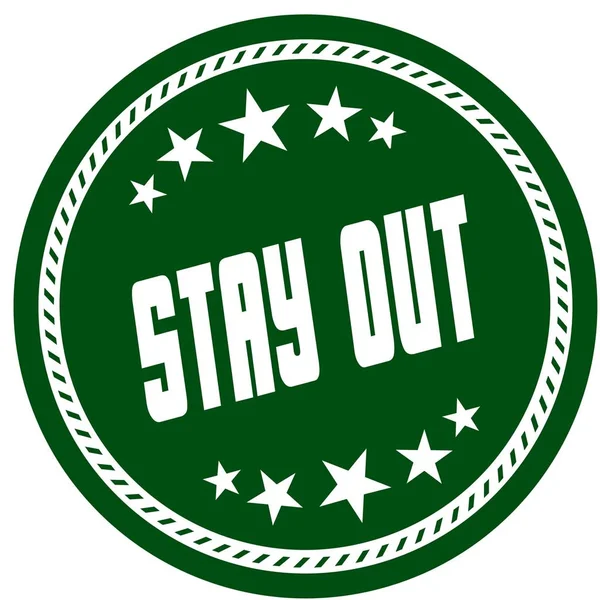 Selo verde de 5 estrelas com STAY OUT  . — Fotografia de Stock