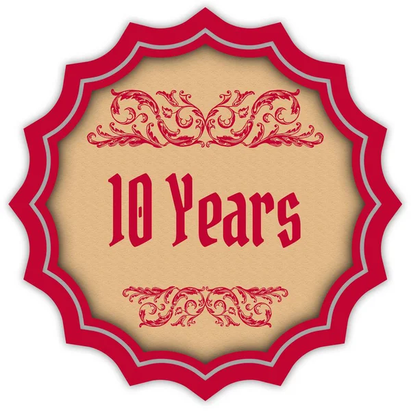 Retro 10 år magenta badge. — Stockfoto