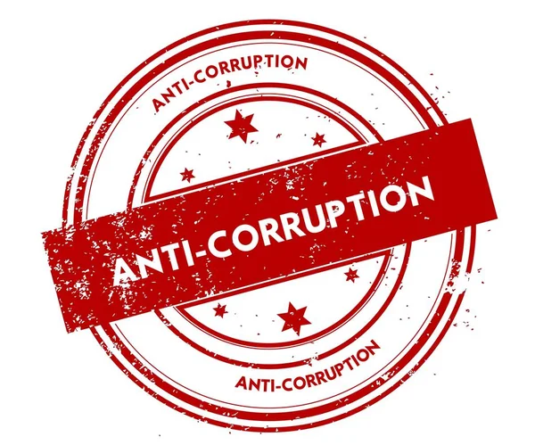 Anti corruptie verdrietig rode stempel. — Stockfoto