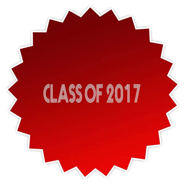 Klasse 2017 auf rotem Aufkleber. — Stockfoto