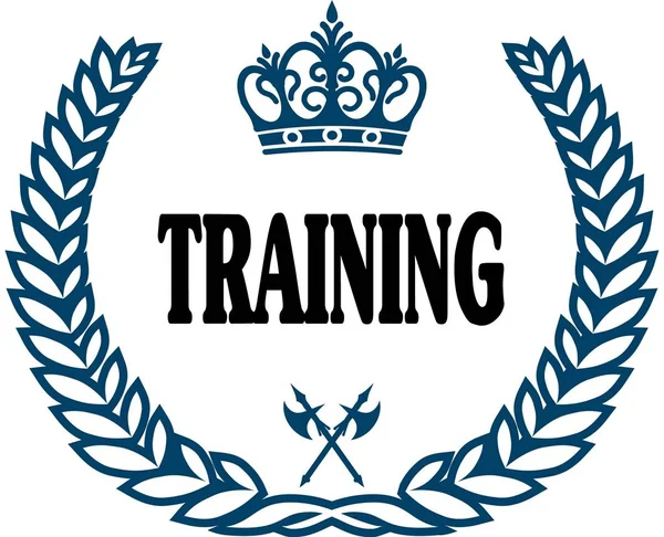 Blue laurels seal with TRAINING text. — Stock Photo, Image