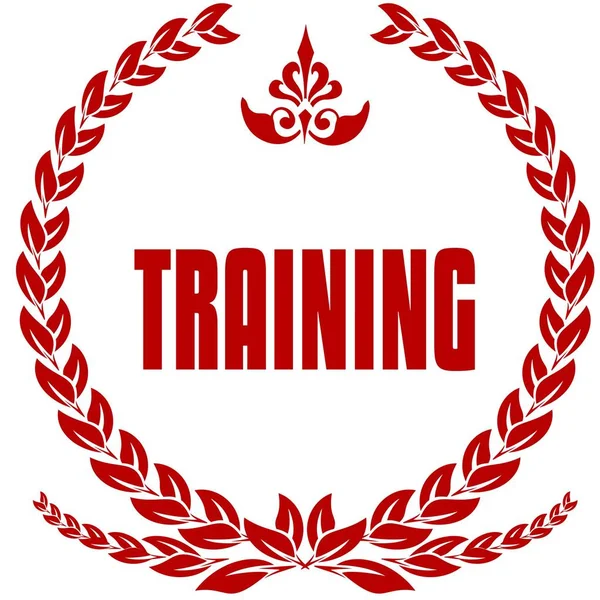 TRAINING red laurels badge. — Stock Photo, Image